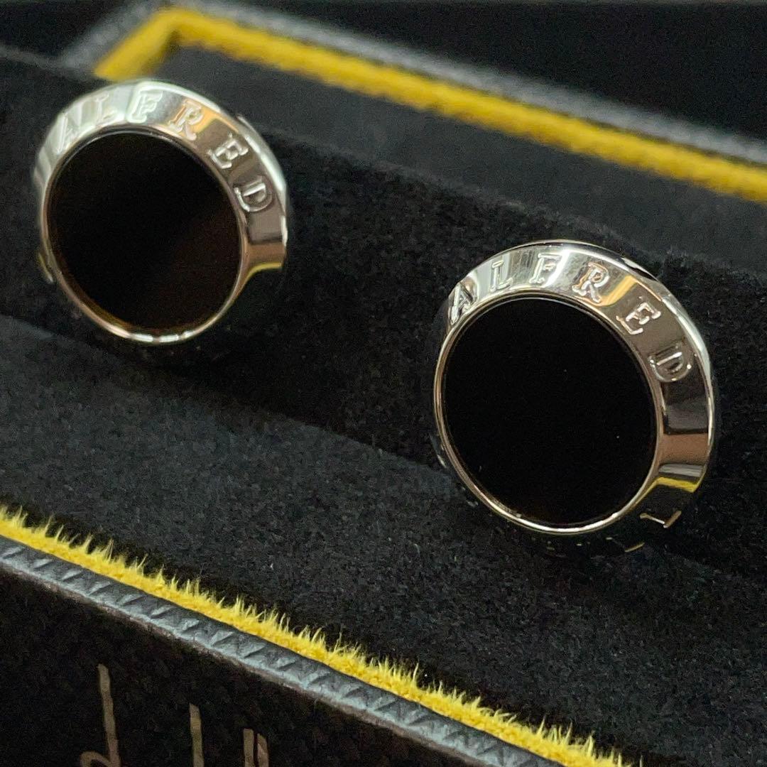 4214 美品 ダンヒル シルバー カフス オニキス SILVER925 箱付き