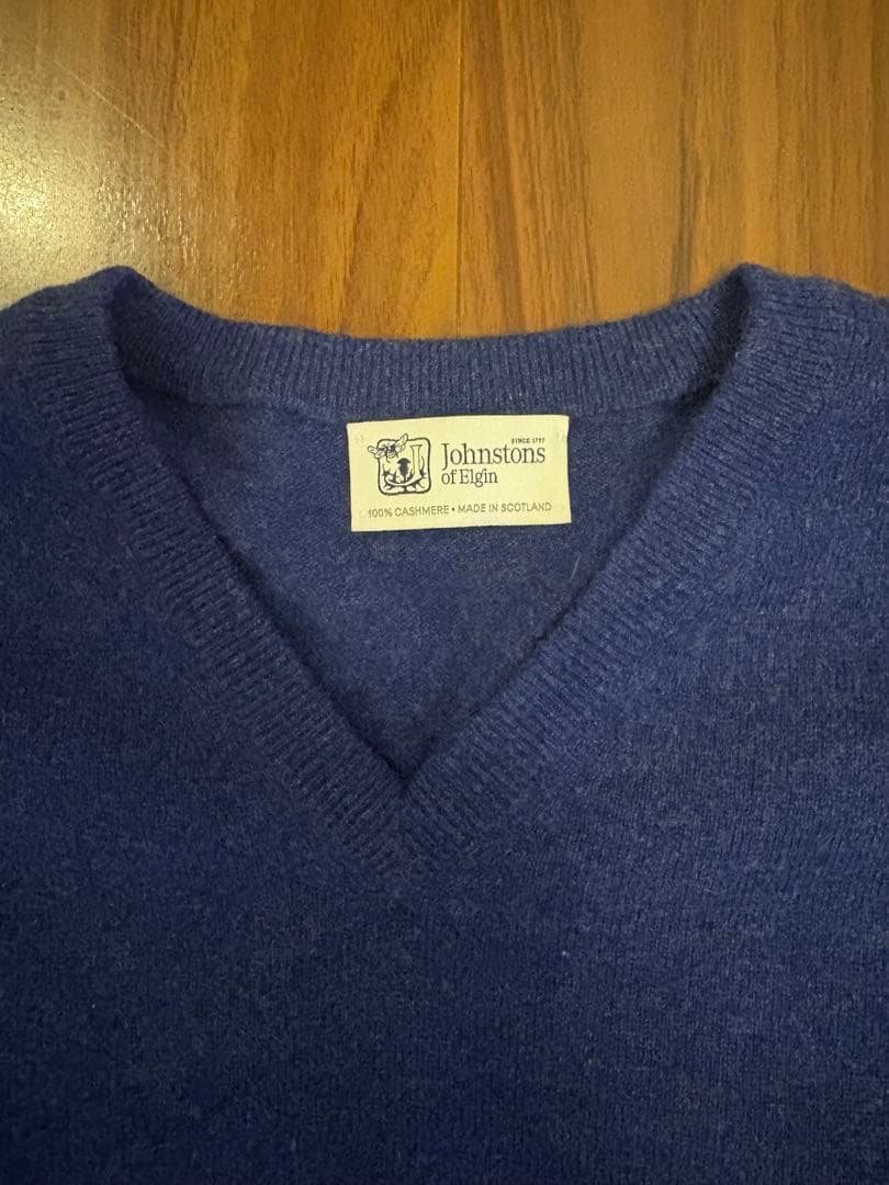 【値下げ！】Johnstons of Elgin ブルー カシミヤ セーター S