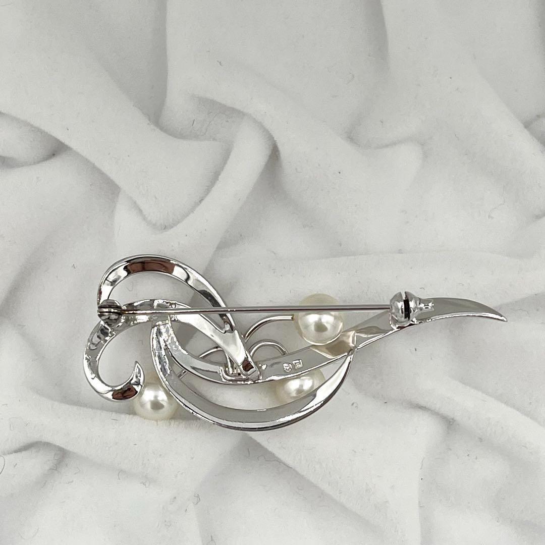 ☆美品☆ミキモト　シルバー　パール　ブローチ　皇室御用達ブランド