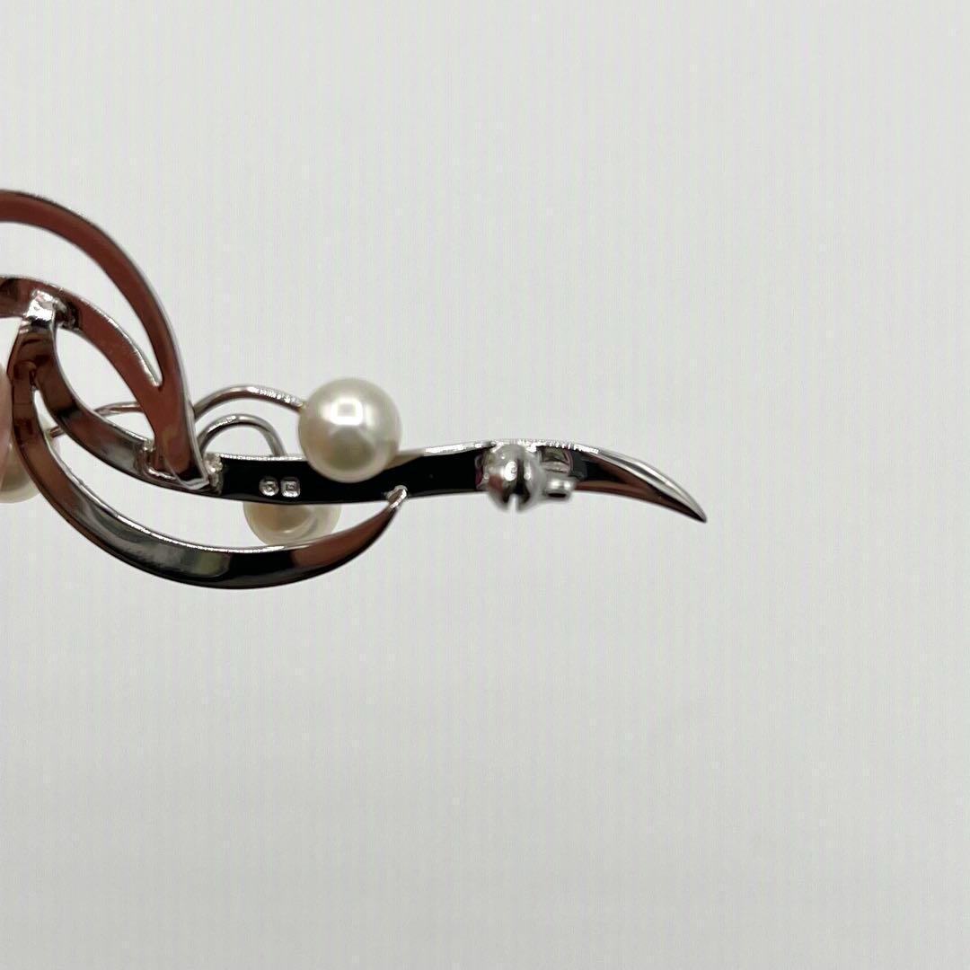 ☆美品☆ミキモト　シルバー　パール　ブローチ　皇室御用達ブランド