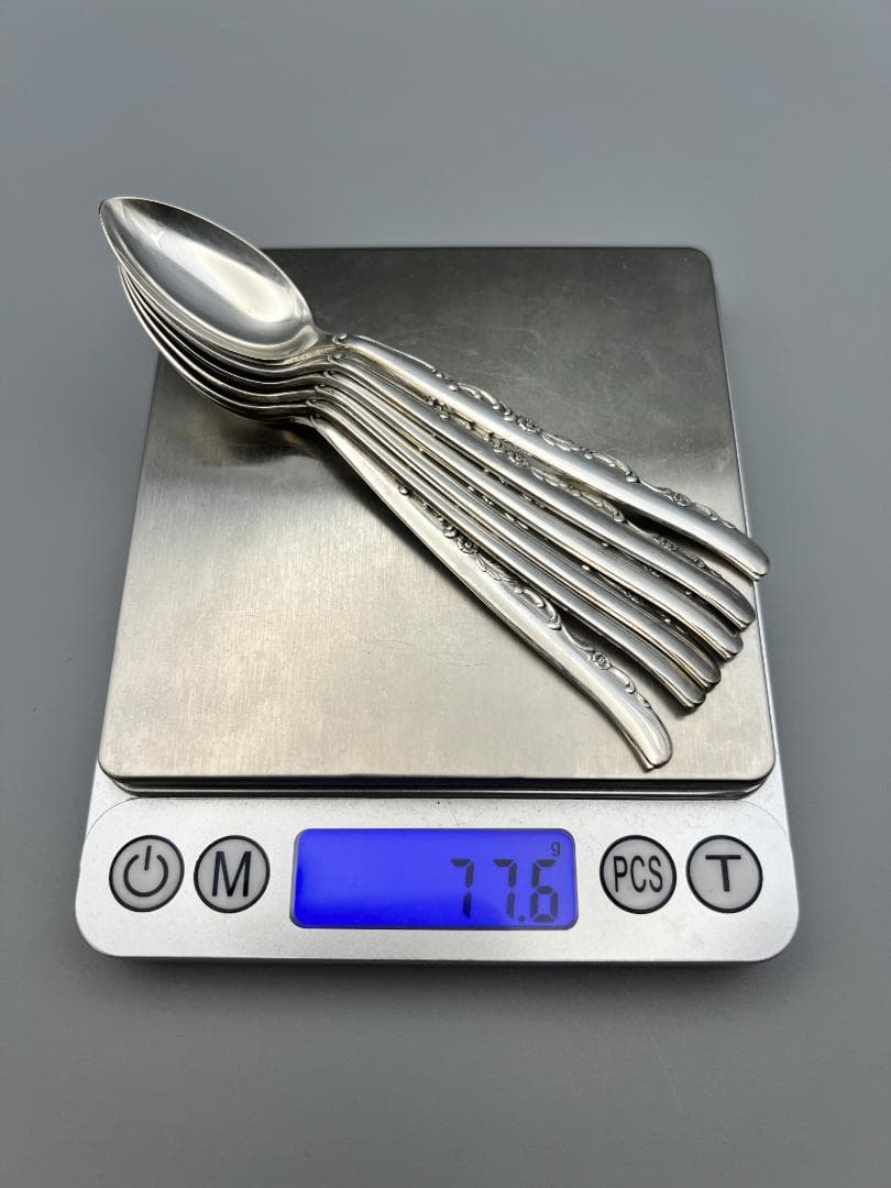SILVER950　刻印　スプーン　6点セット　重量約77g　銀食器 銀細工