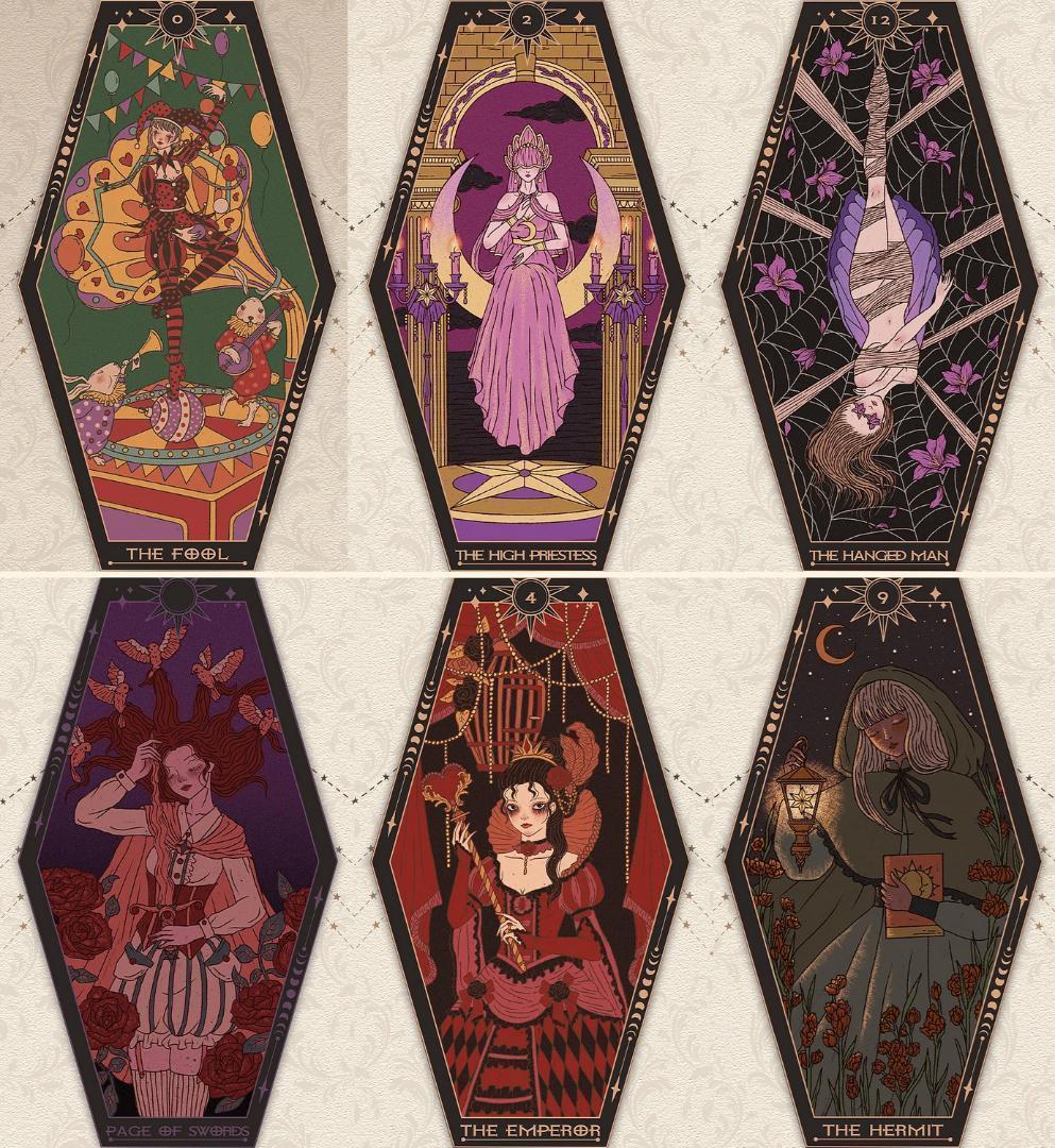 【正規品タロットカード】レア形状✨棺のような六角形✨夢想のビンテージタロット