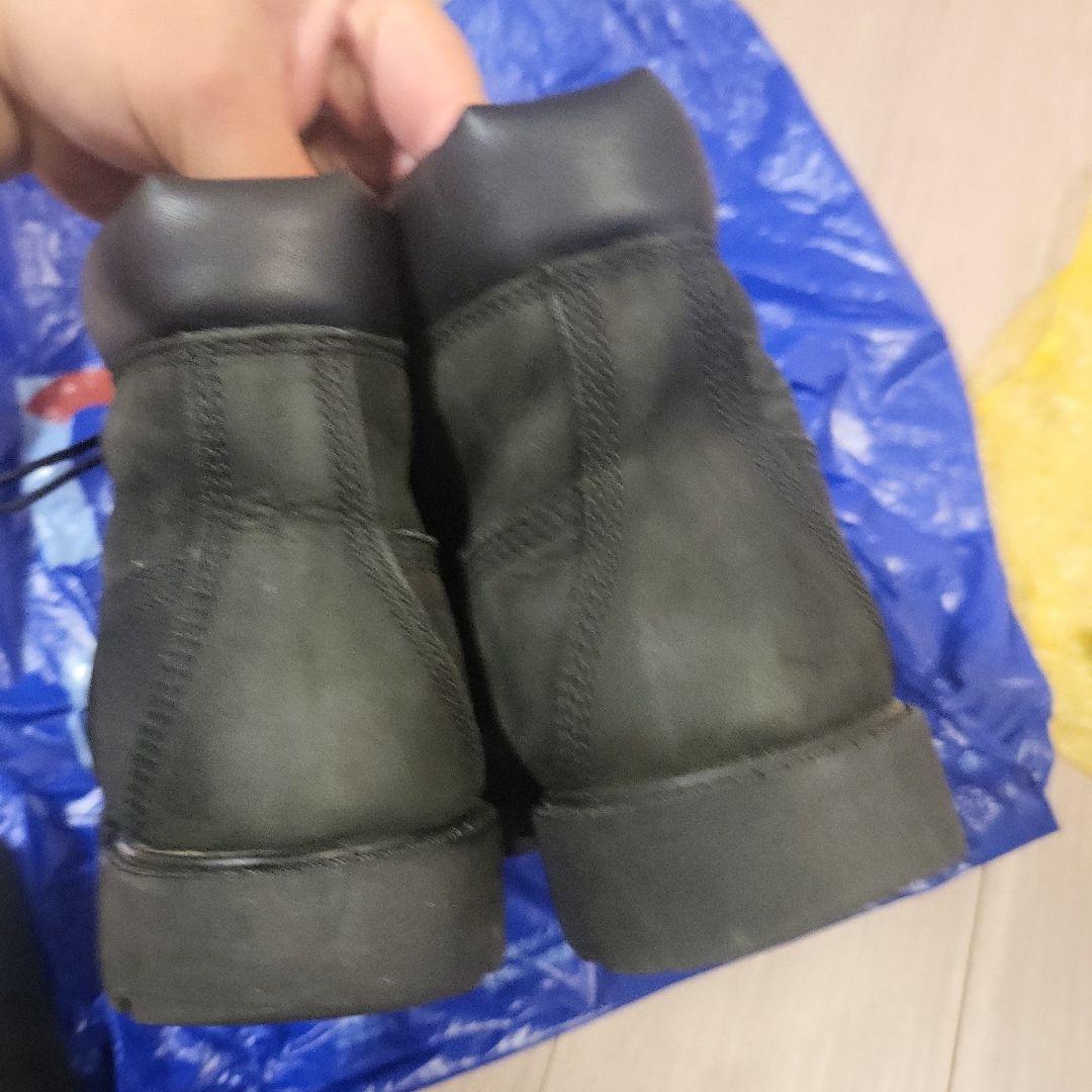 (中古)Timberlandブラックレザー ワークブーツ ミッドカット