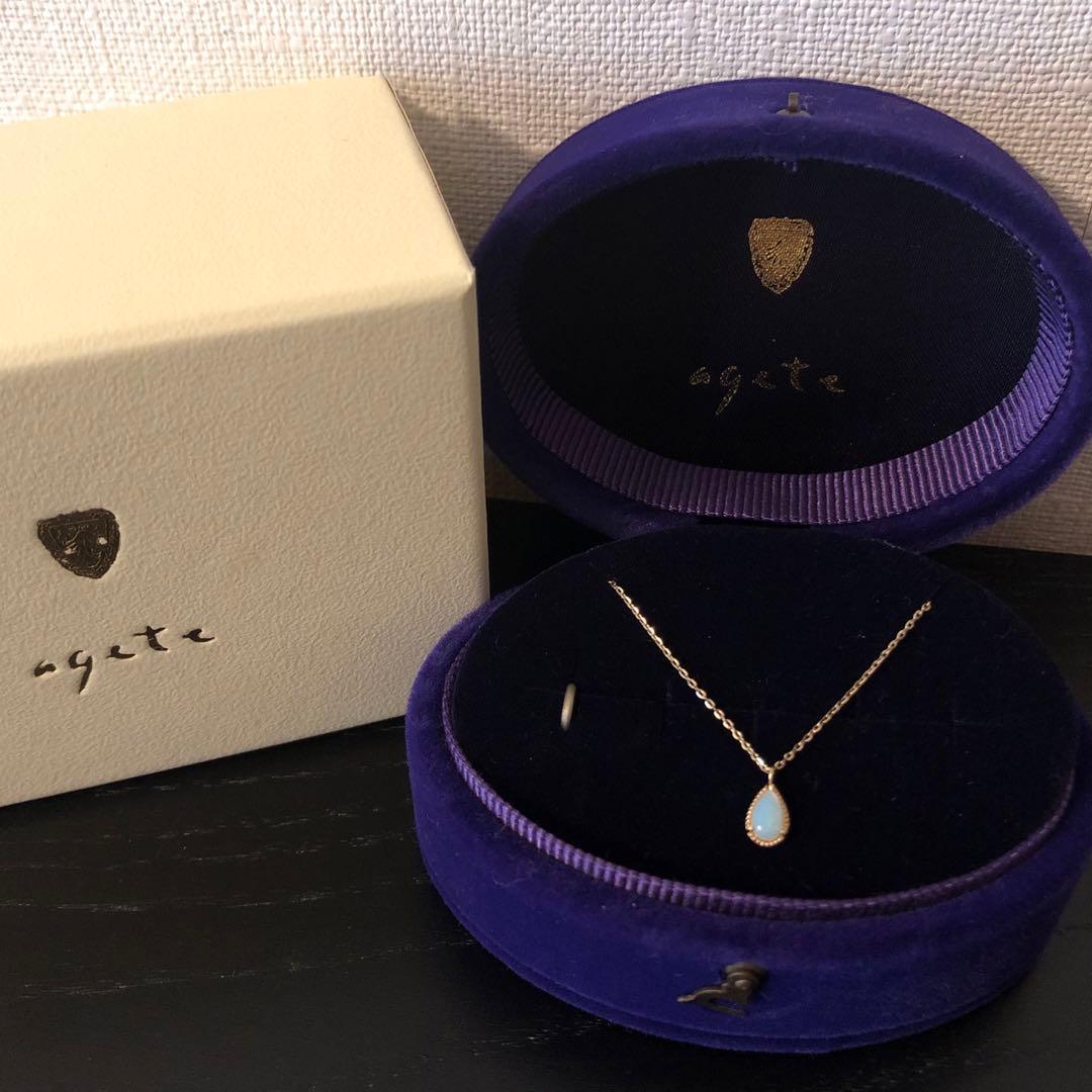 ageteアガット　 K10オパールネックレス