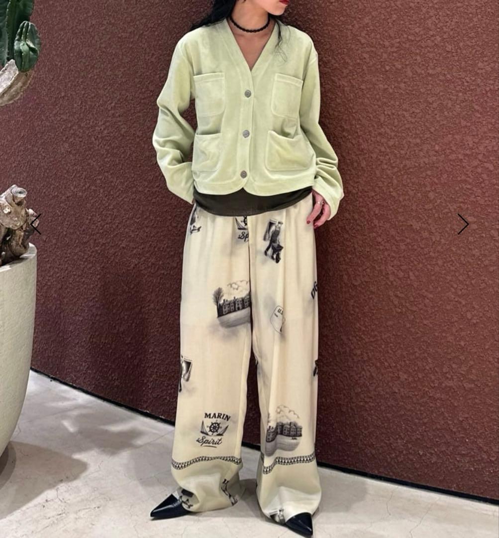 今期2026春夏<6（ROKU）＞ベロア カラーカーディガン