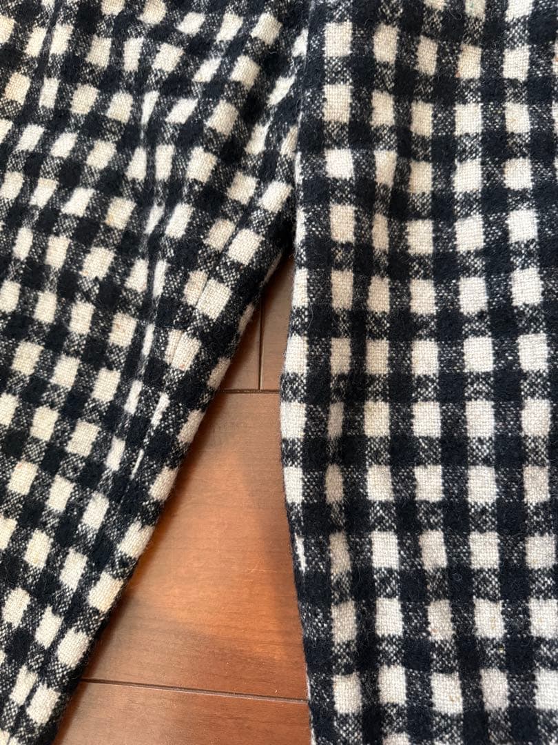 チェック柄ハイウエストワイドパンツ