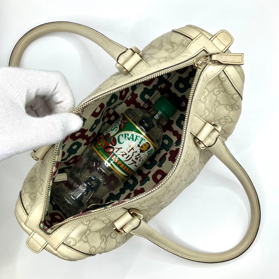 GUCCI グッチ ミニボストンバッグ ハンドバッグ グッチシマ アイボリー
