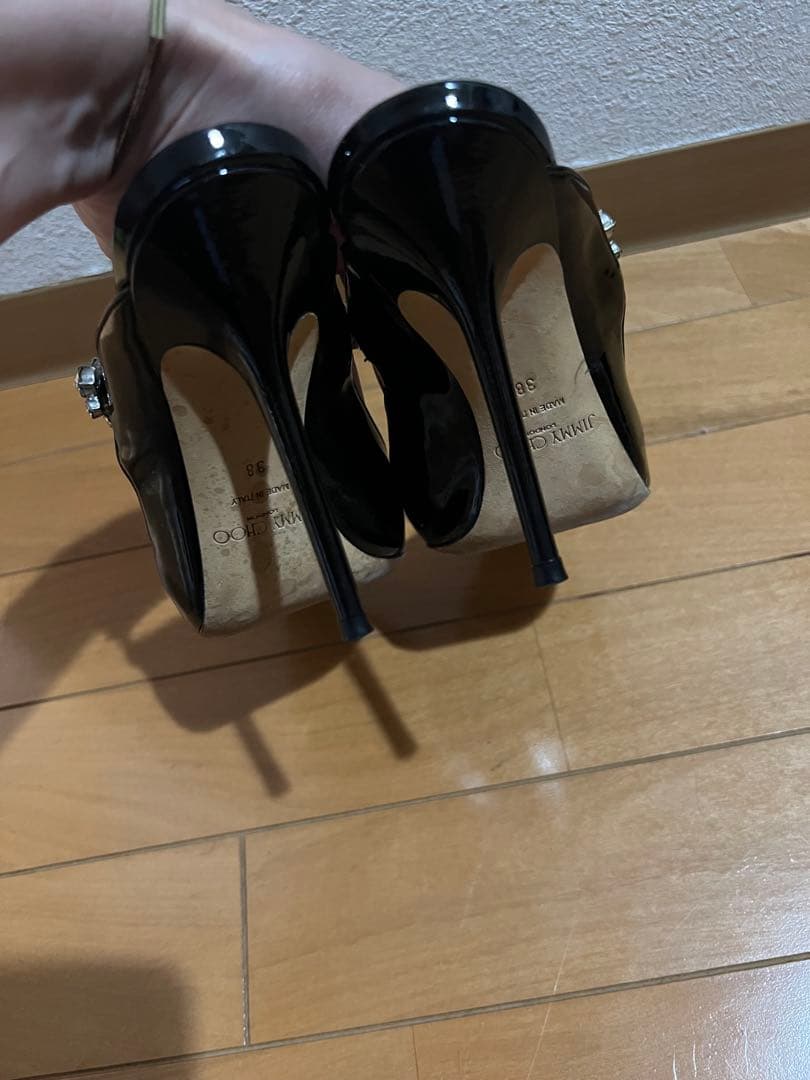 JIMMY CHOO ブラック ポインテッドトゥヒールミュール