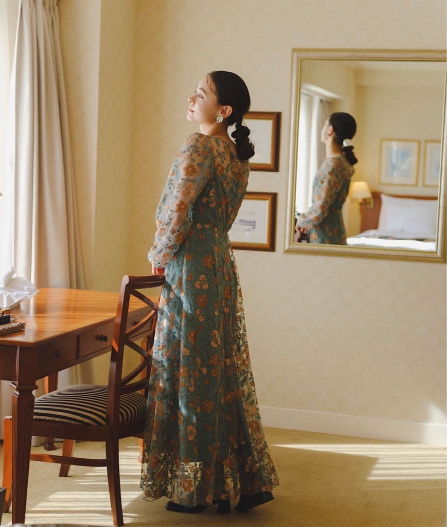 カスタネ　embroidery organdy dress オケージョンドレス