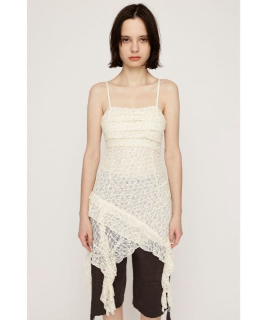TUCKED LACE RUFFLE キャミソール IVOY SLY スライ