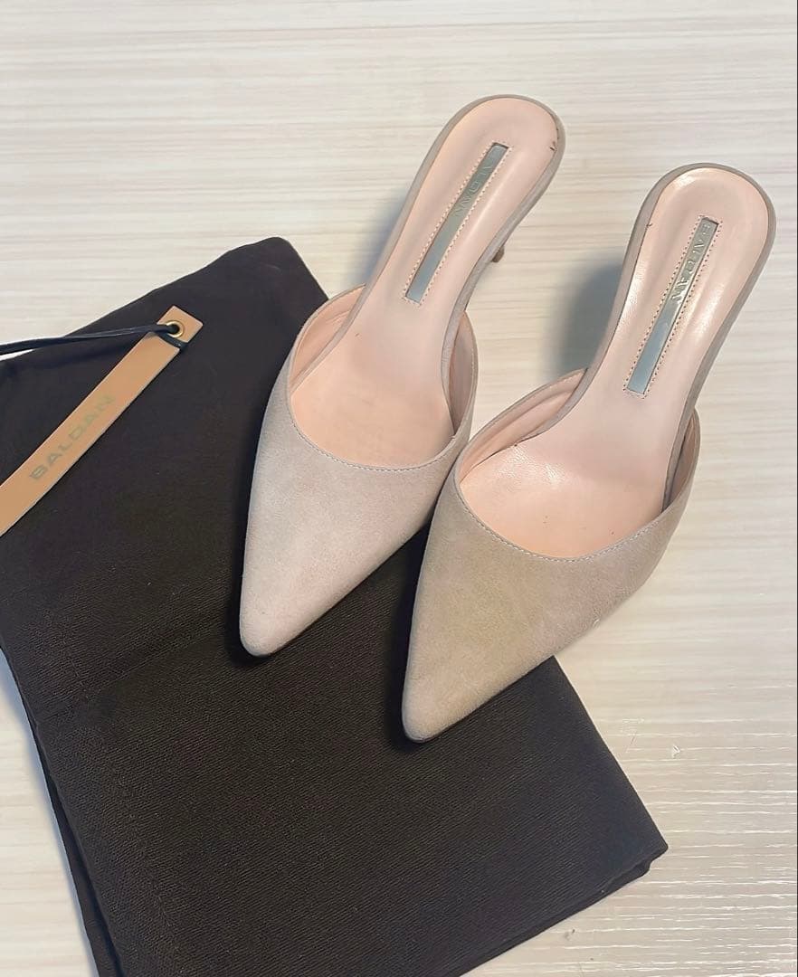 BALDANポインテッドトゥ ミュール パンプス シューズ ベージュ37