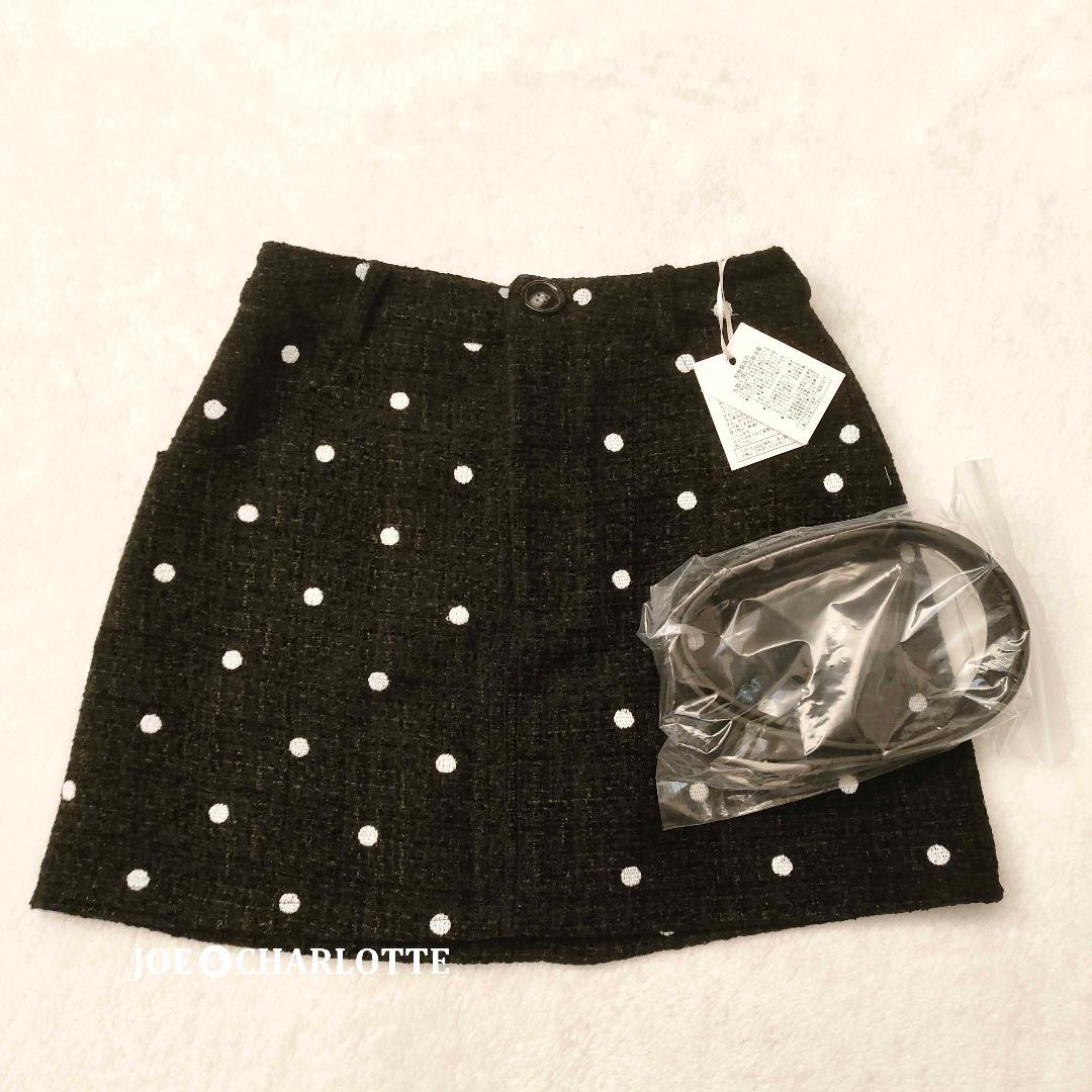 ダーリッチ darich ドットツイードベルトミニスカート ブラック BLK M