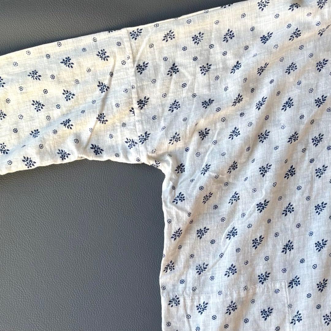 45R ロングワンピース　フラワープリント　小花柄　ガーゼ生地　ワイドシルエット