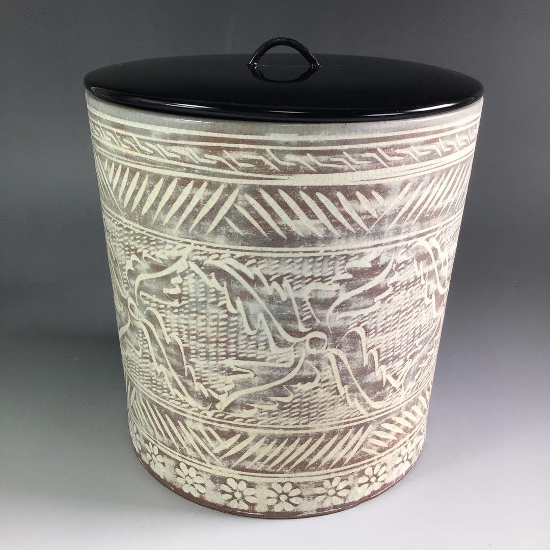 Ｒ９　水指　『趙誠主造』『御本三島』『一重口水指』　共箱　茶道具