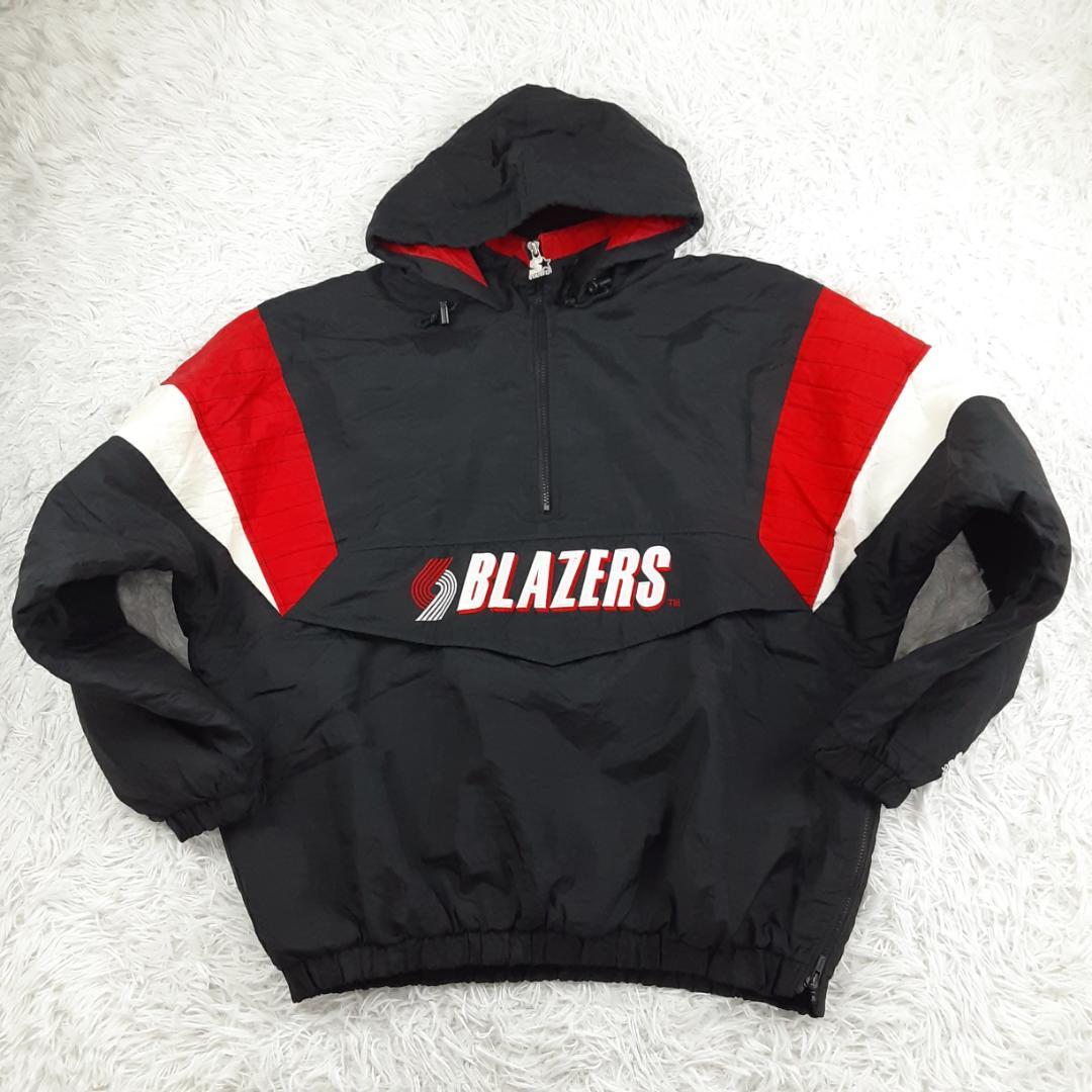美品◎スターター ハーフジップジャケット ブラック 黒 レッド 赤 ポートランド