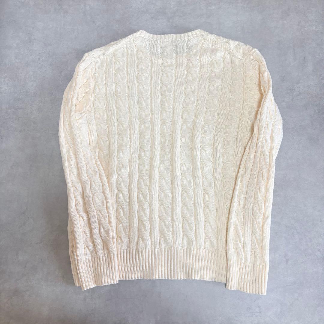 POLO RALPH LAUREN ケーブルニット コットン セーター 白 M