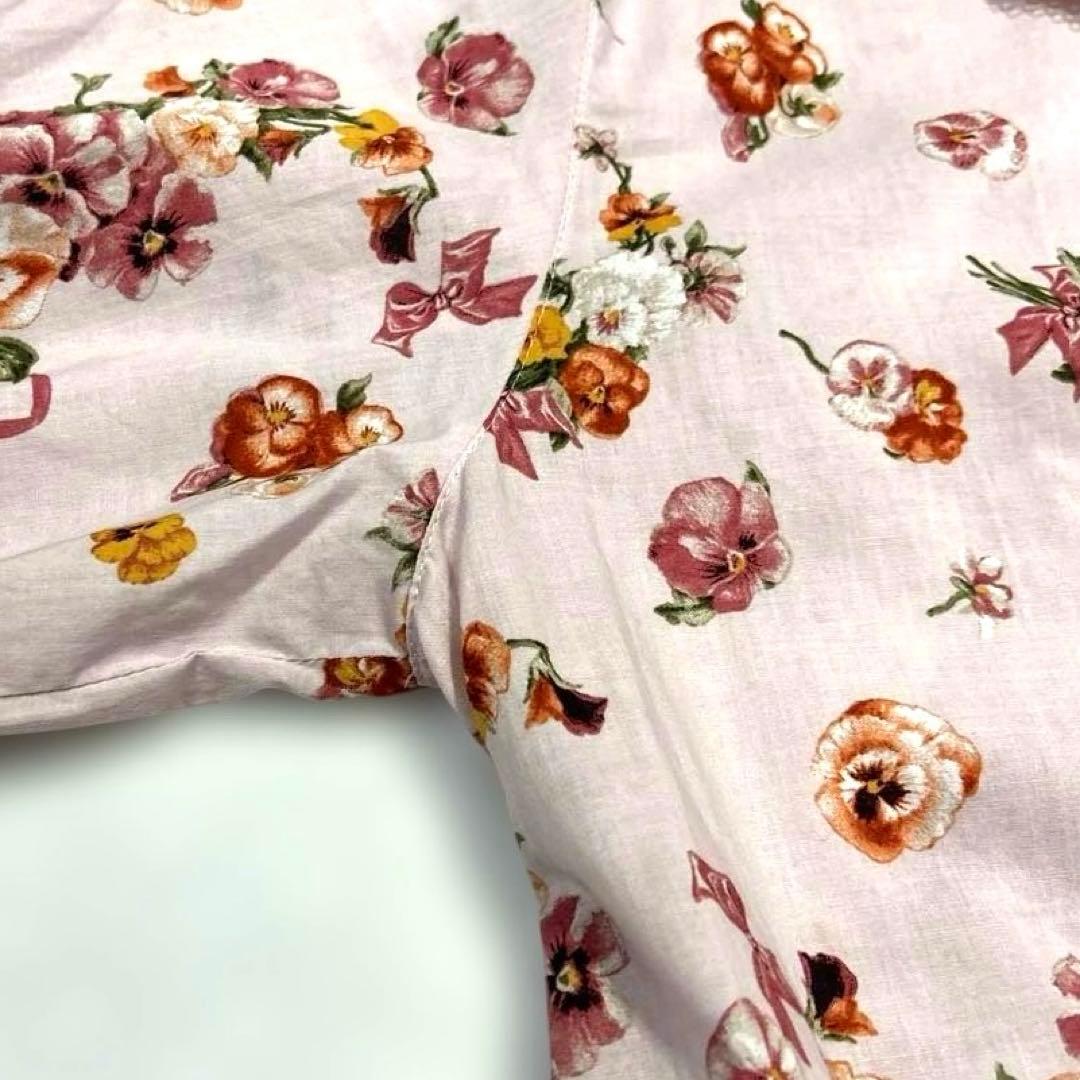 【極美品/近年モデル】ピンクハウス　ロングワンピース　パンジー柄　フリル　リボン