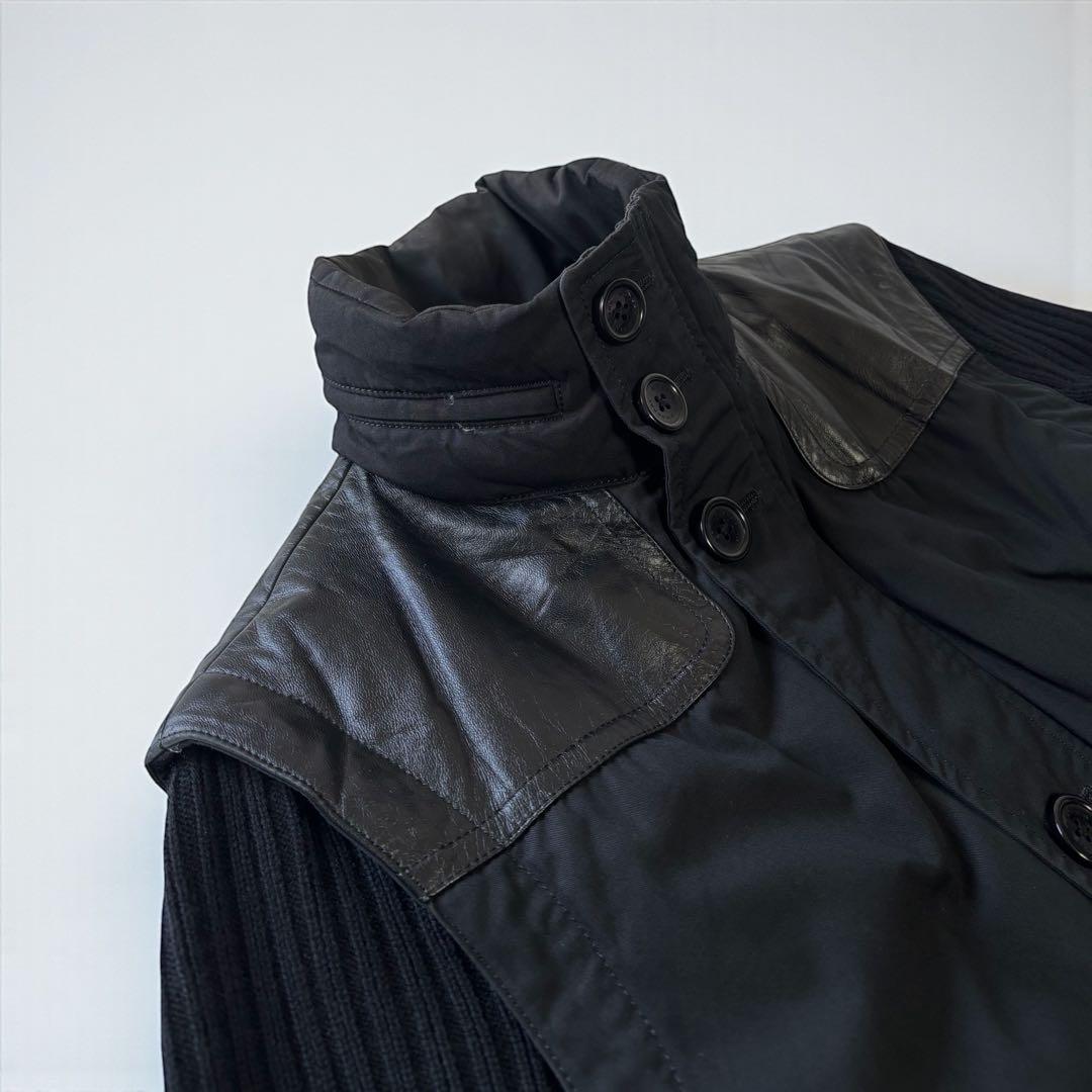 BURBERRYダウンジャケット袖ニット2WAY正規品メンズバーバリー革アウター