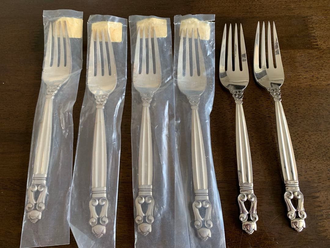 ジョージジェンセン　エーコン　ACORN ディナーフォーク　スターリングシルバー