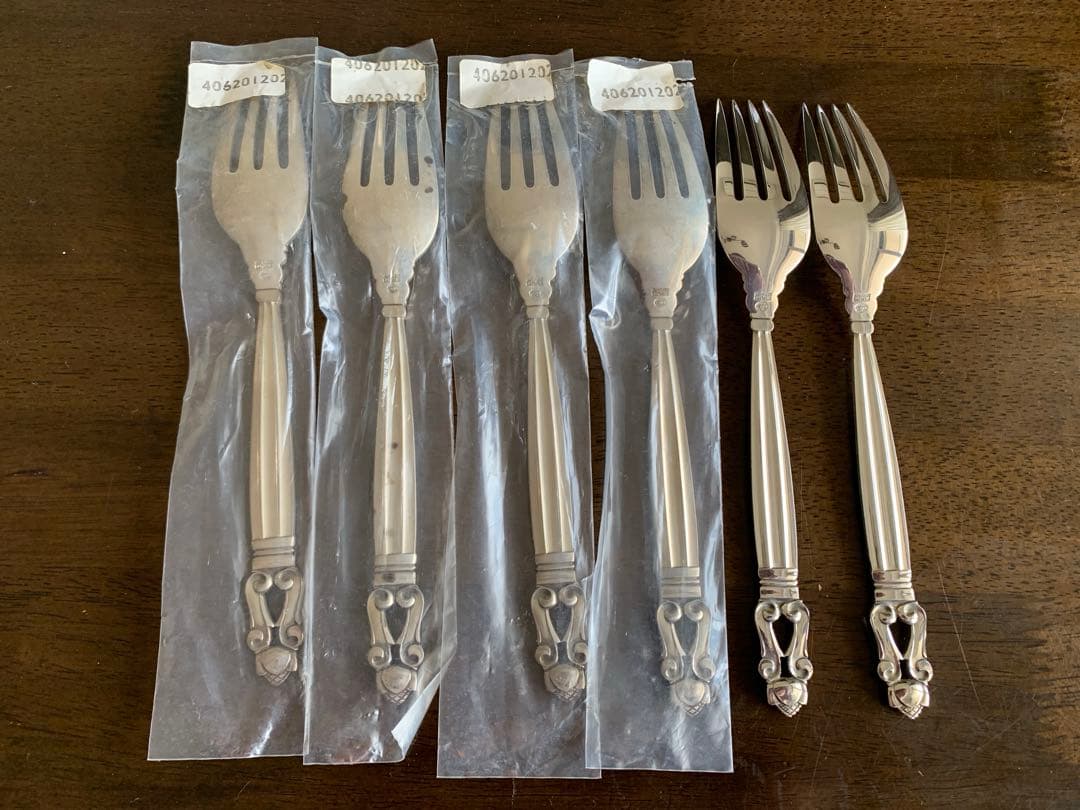 ジョージジェンセン　エーコン　ACORN ディナーフォーク　スターリングシルバー