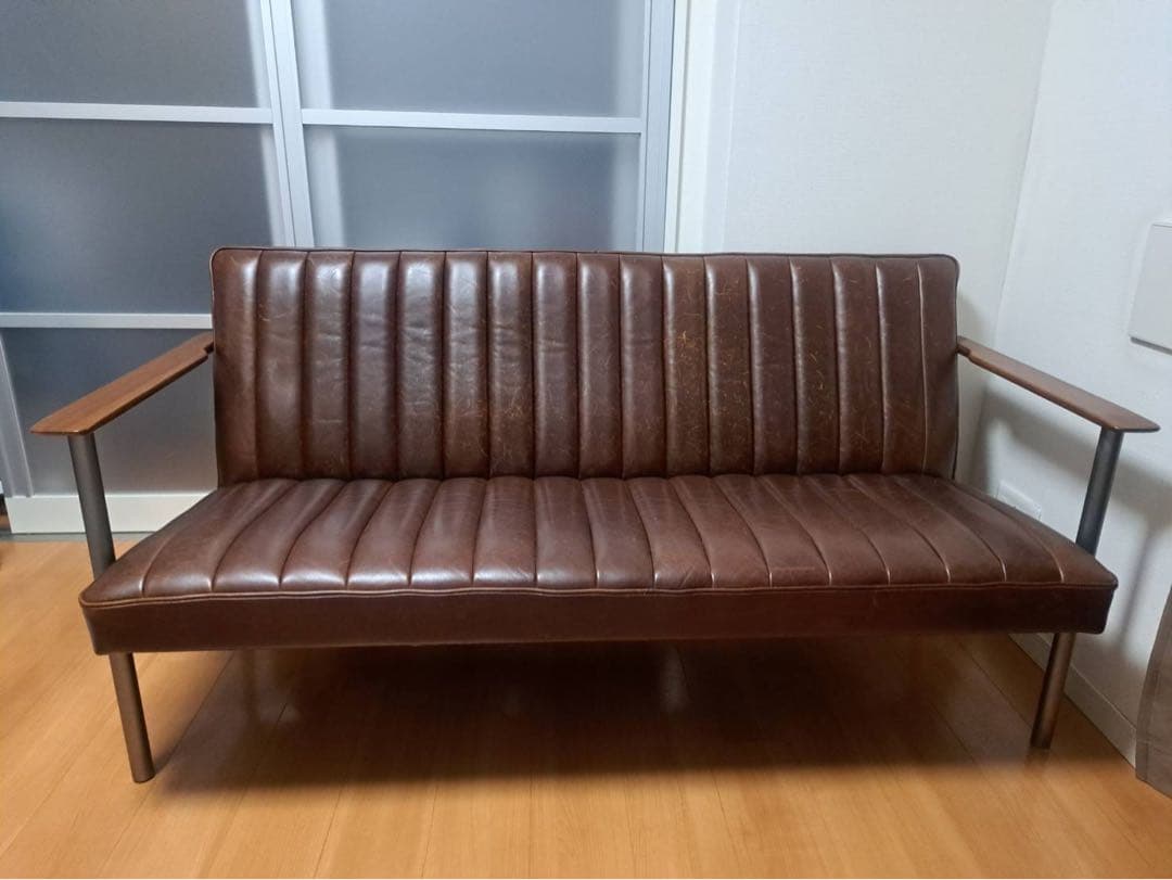 【ドライ】ブラウン3人掛けソファ