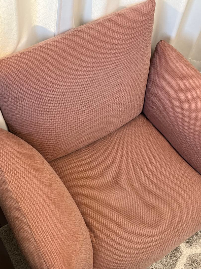 無印良品　リクライニング　フロアソファ　１シーター　ピンク　ポリエステル