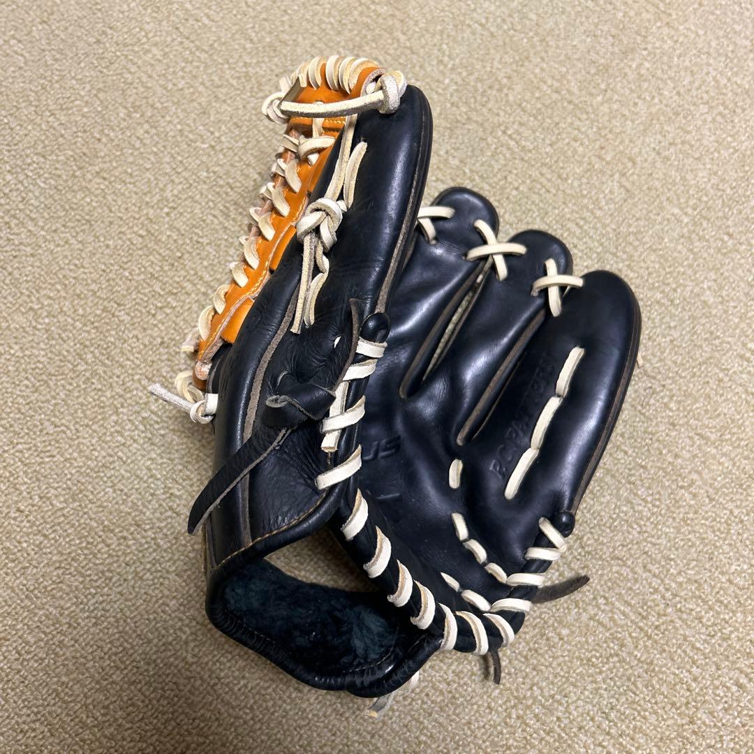 ZETT 野球グローブ 黒とオレンジ