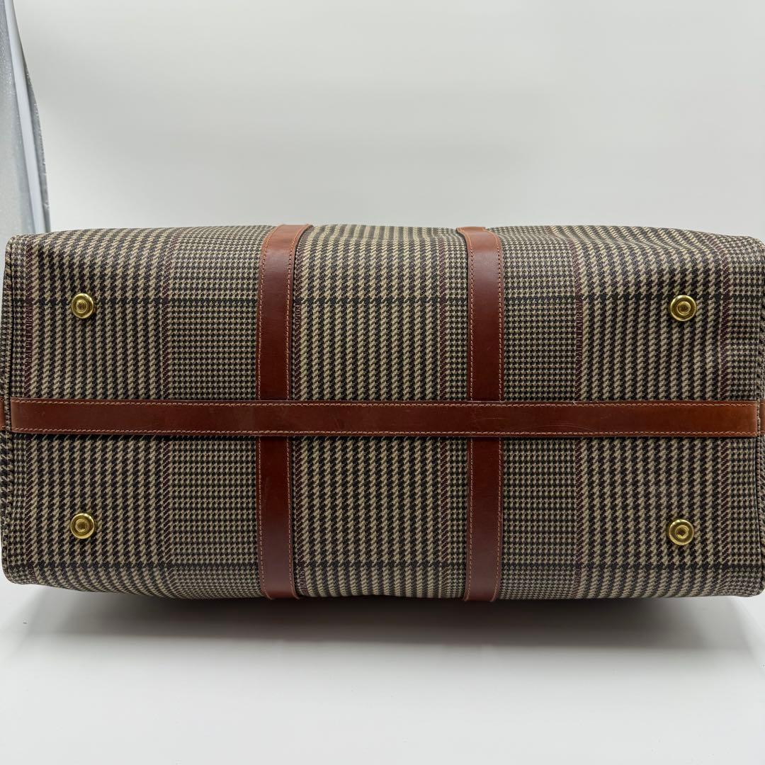 ポロ ラルフローレン PVC レザー 大容量 ボストンバッグ 千鳥柄