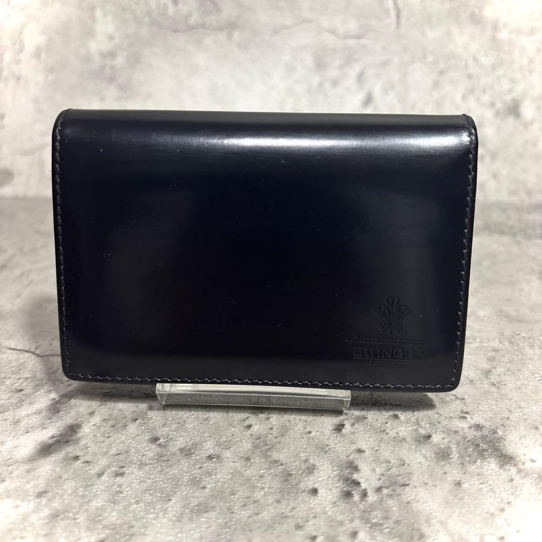 【凪！】ETTINGERエッティンガー名刺入れ カードケース レザー 紺