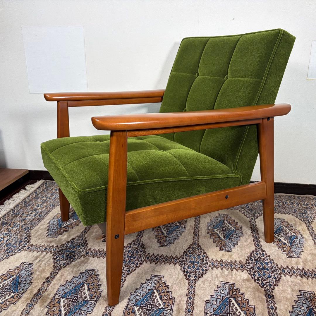 専用　25年製 美品 カリモク60 Kチェア モケットグリーン 1シーター 1P