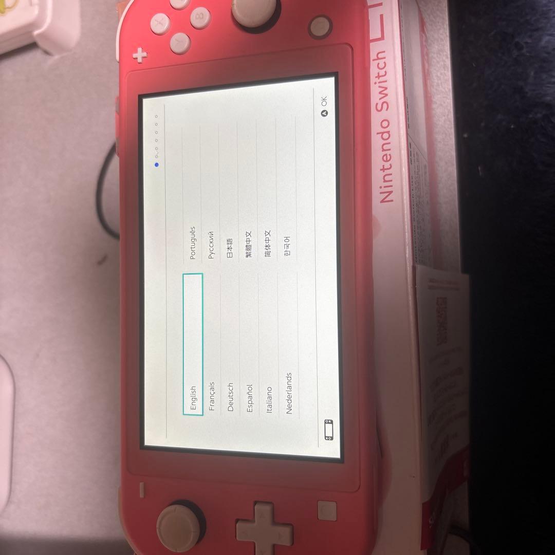 Nintendo Switch Lite ピンク 本体箱付き、ゲーム付きポケモン