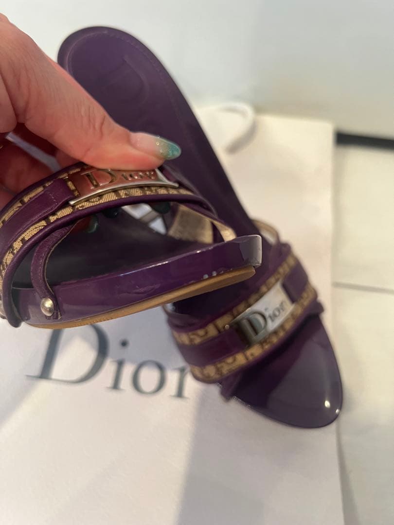 超美品Christian Diorトロッターロゴプレートミュール38 24cm