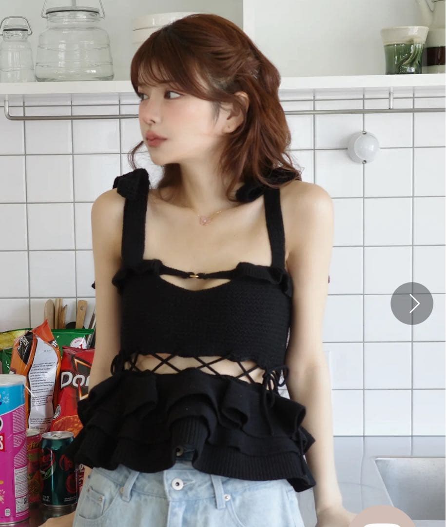 限定値下げ RANDY 完売タグ付き未使用 2wayストリングコアニットトップス