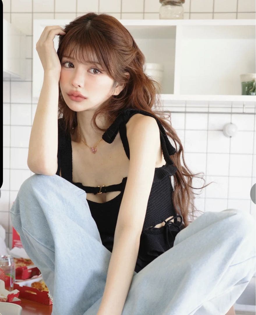 限定値下げ RANDY 完売タグ付き未使用 2wayストリングコアニットトップス