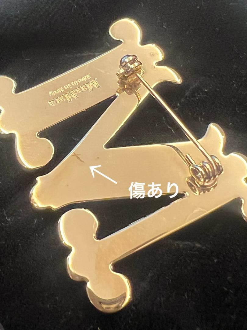 MAX MARA クリスタル ブローチ OPホワイト