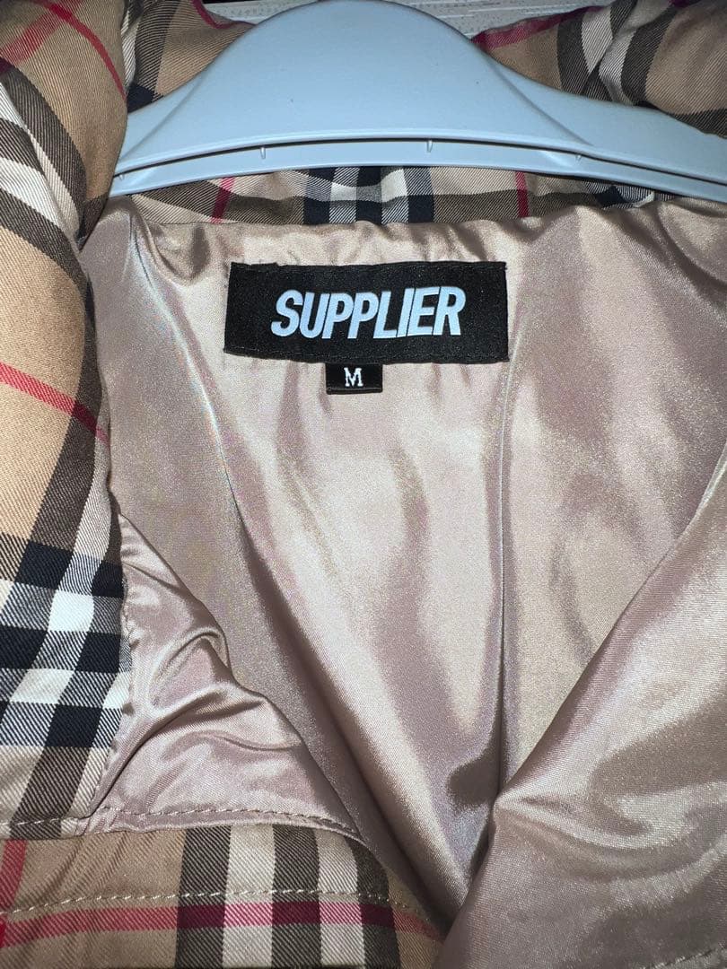 supplierチェック柄ダウンベスト