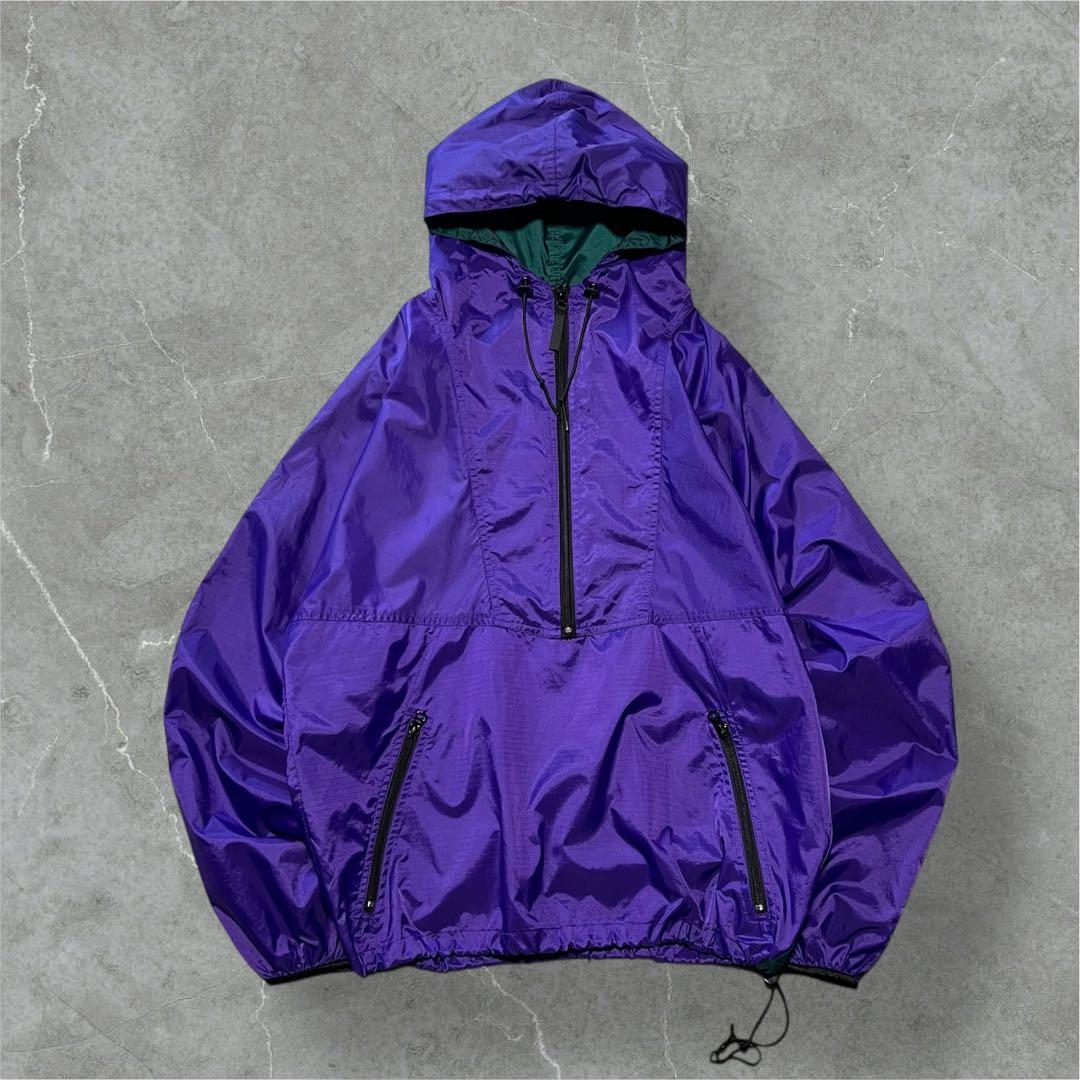90sHELLY HANSENリップストップナイロンアノラックパーカーパープルL