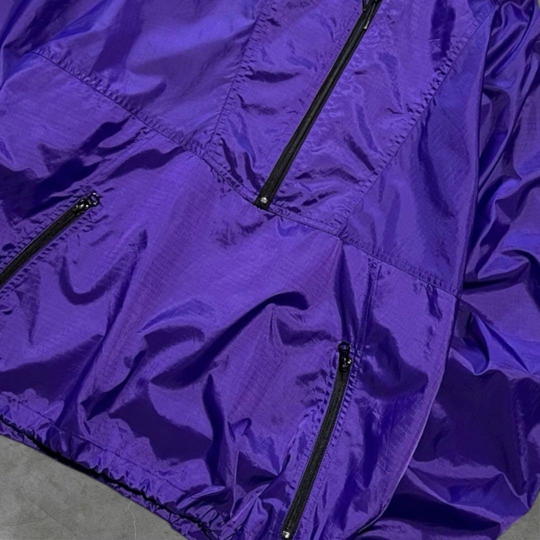 90sHELLY HANSENリップストップナイロンアノラックパーカーパープルL