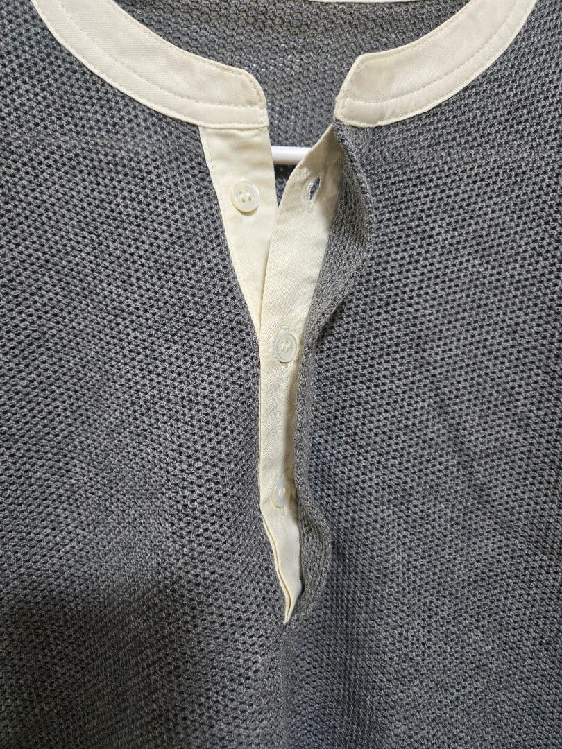 トップス CLANE MESH HENLEY NECK TOPS