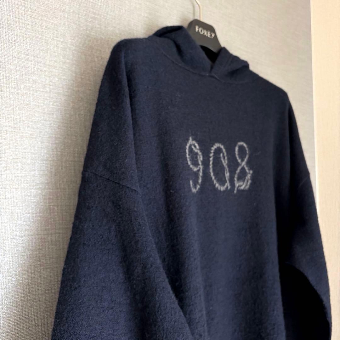 未使用級✨45R アルル縮絨のフードドレス フード付きニットワンピース FR