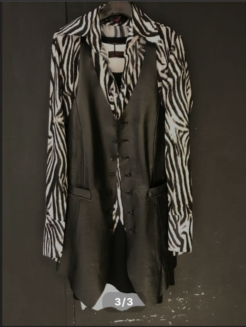 God of Roses BLACK OUT カウレザーロングベスト