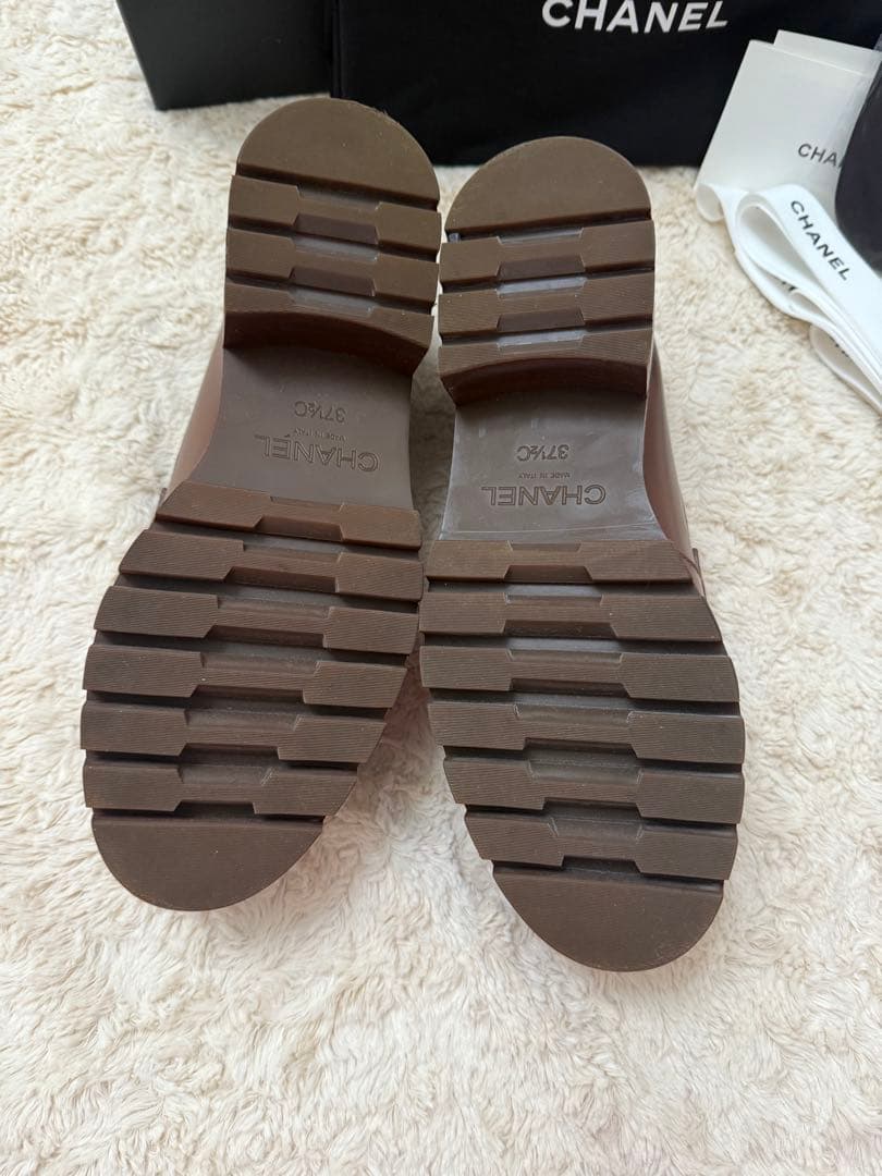 値下！シャネルCHANELブラウン美品ローファー37.5サイズ