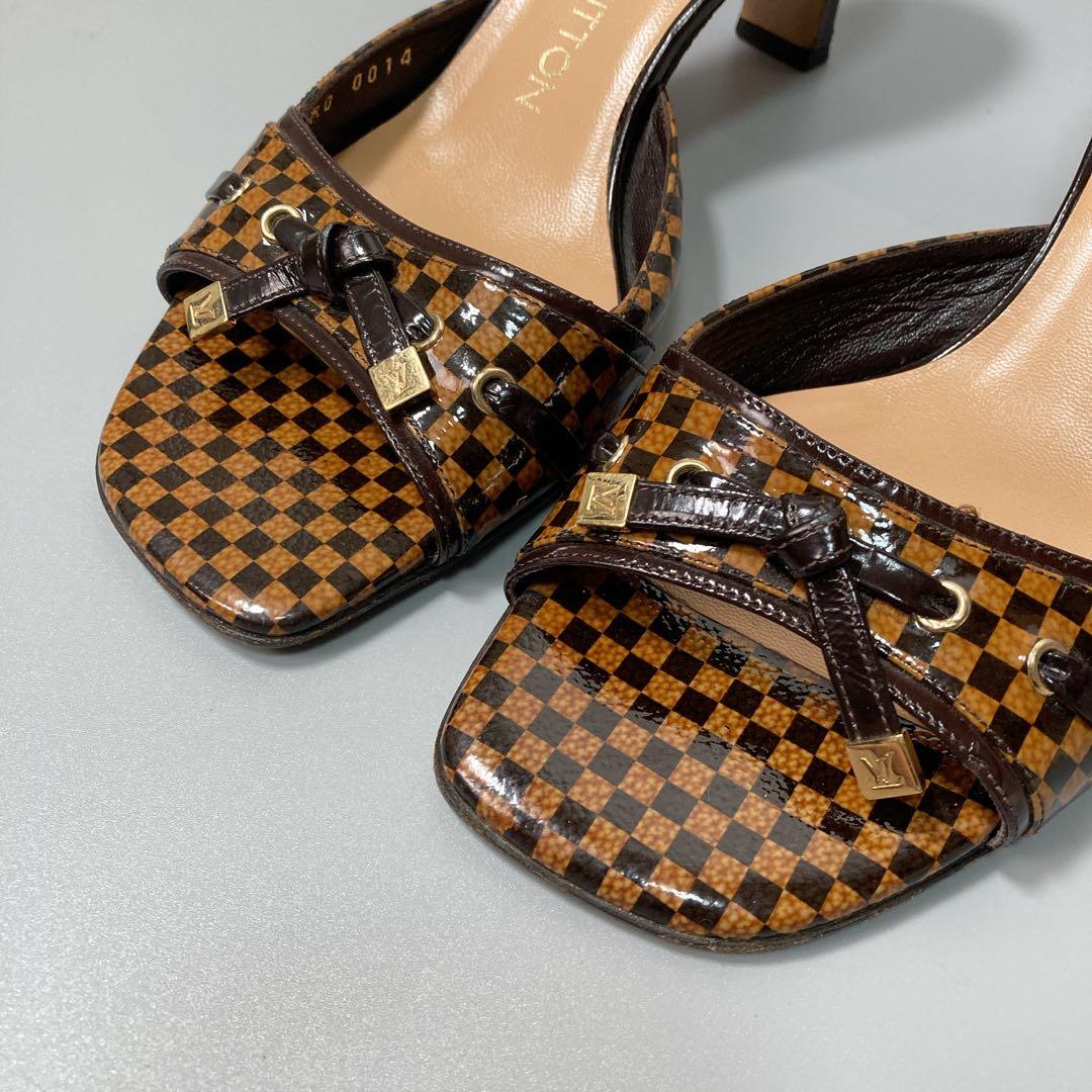 美品 ルイヴィトン ダミエ ミュール リボン 37 1/2