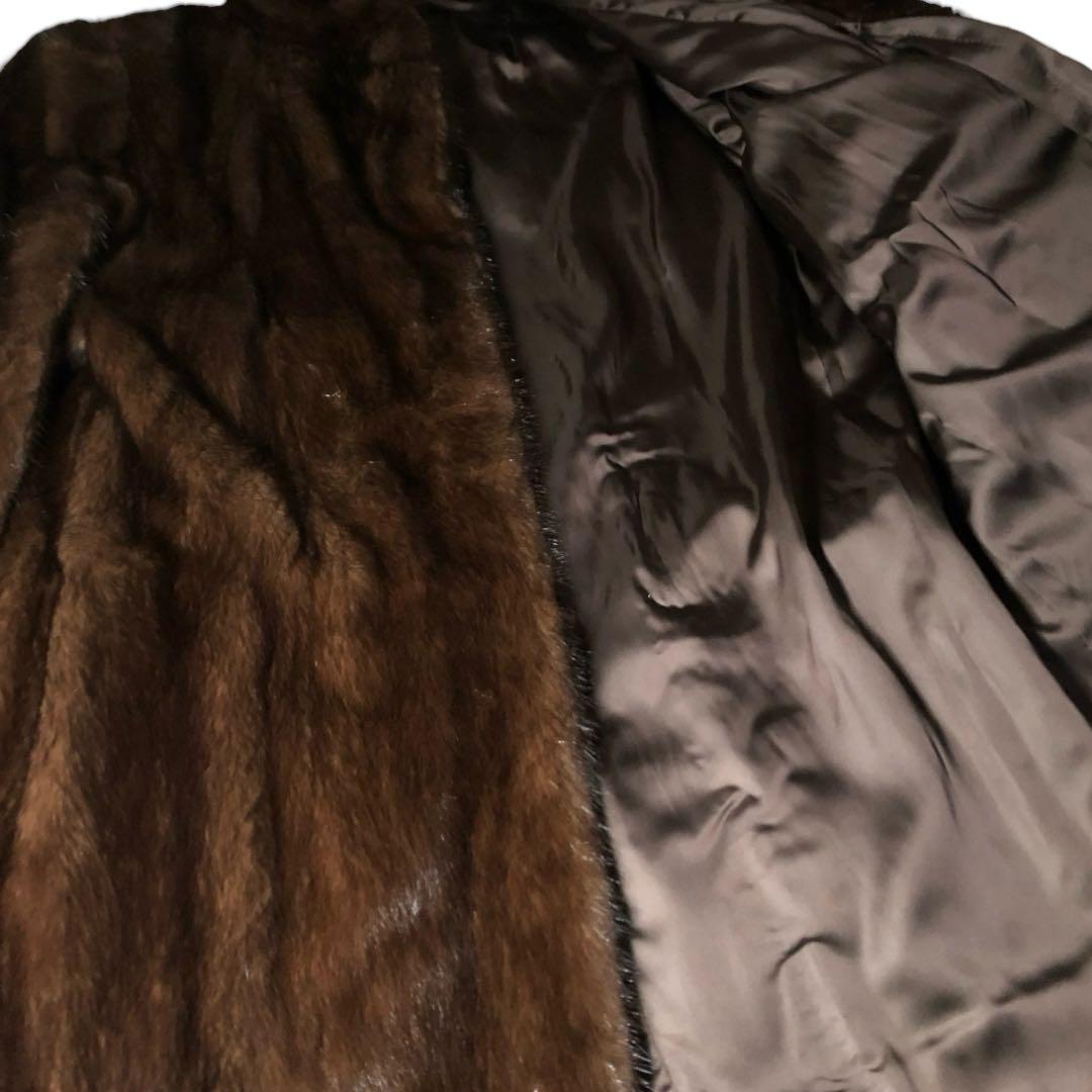 【美品】マホガニーミンクコート　11号　L ミンクコート　リアルファー　毛皮