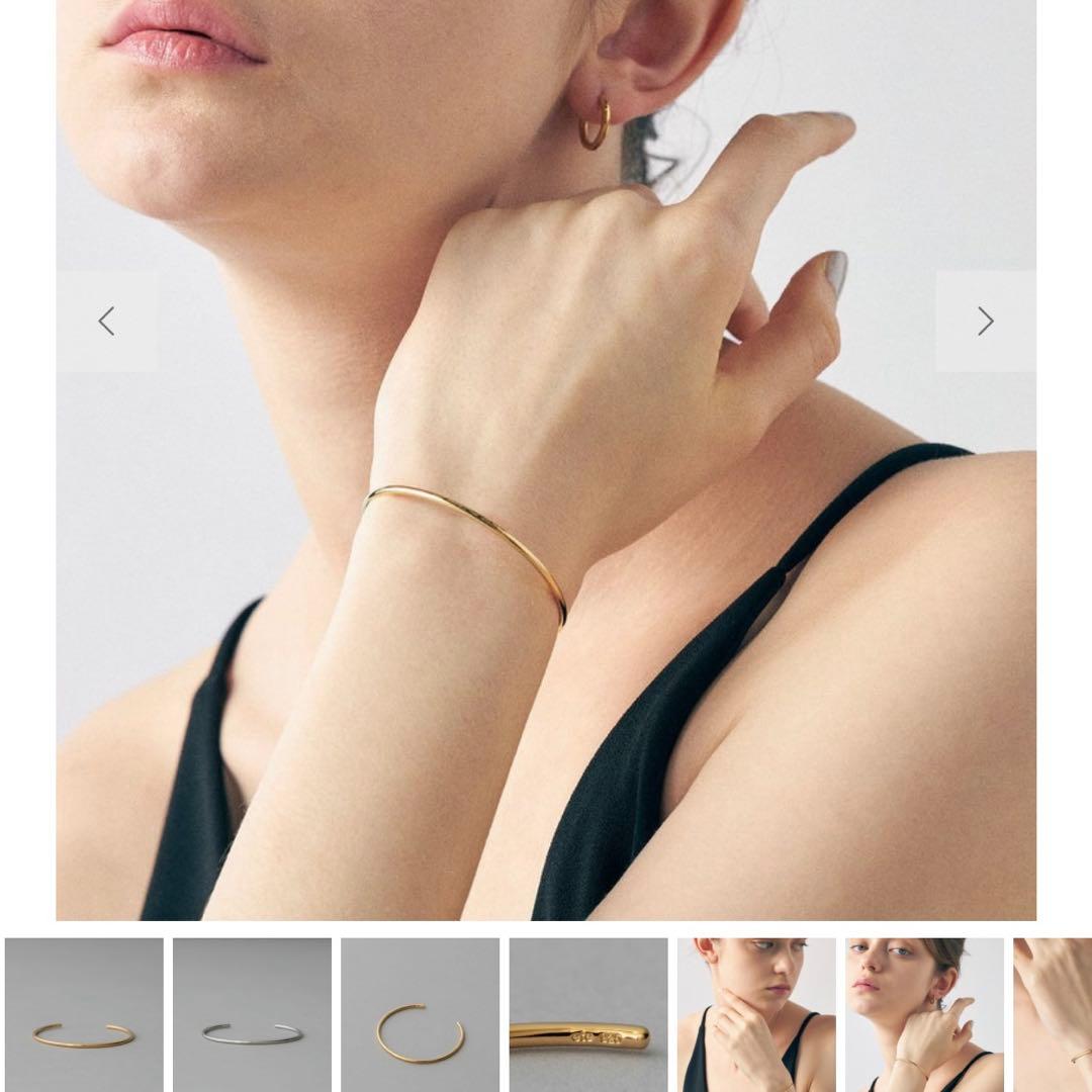 美品【eteエテ】オブジェ シン バングル S イエローゴールド