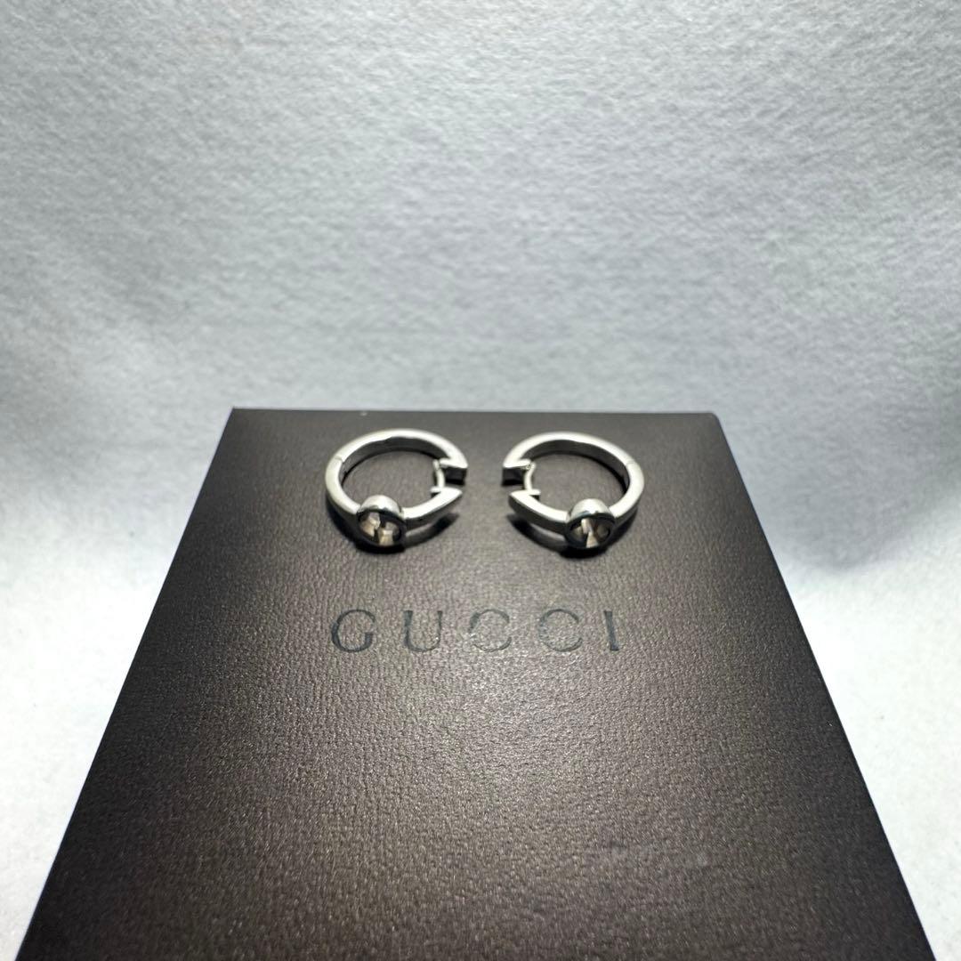 グッチ ピアス インターロッキング　フープピアス　シルバー925 リング