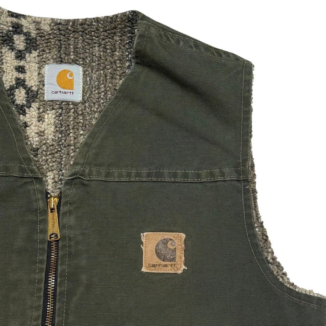 希少 90s Carhartt サウスウエスト ネイティブ ボア ダック ベスト