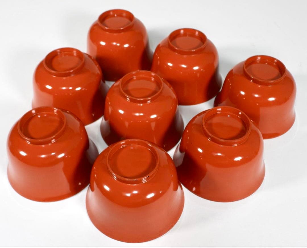 金蒔絵 木製 繪津塗 漆器 印章付吸物碗 汁椀 蓋碗 8客セット