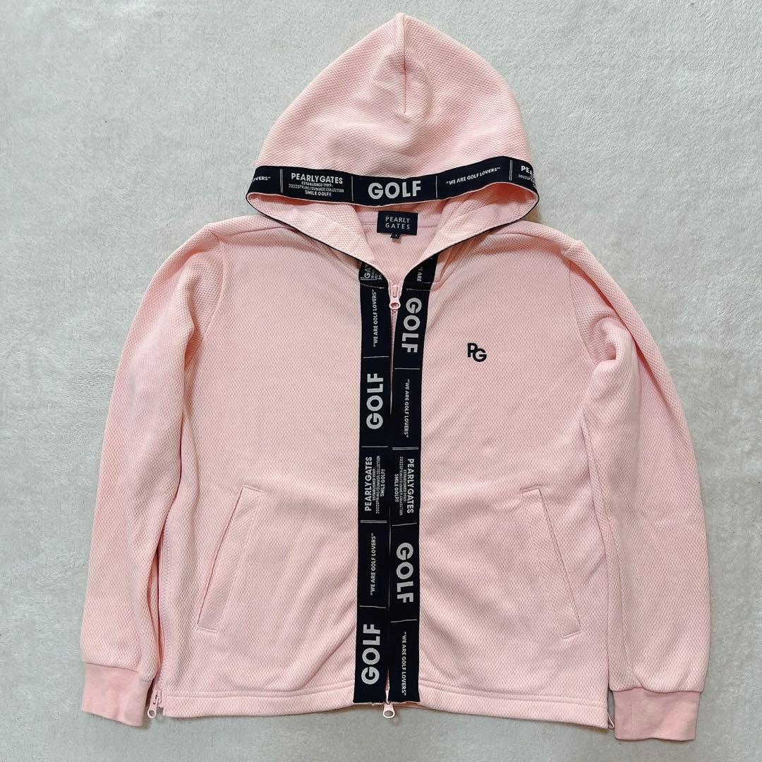 極美品　パーリーゲイツ　近年　2022　セットアップ　ハニカムWフェィス　ピンク
