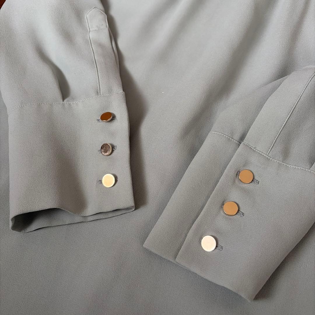 BEIGE 洗える STOW ボウタイブラウス ベイジ 4